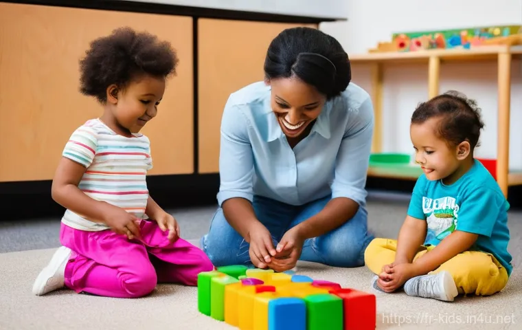 유아교육지도사 자격증 시험 시 실기시험의 중요성 - **Prompt:** A vibrant and clean early childhood education classroom, filled with natural light. A ki...