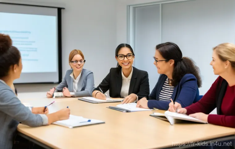 유아교육지도사 자격증 갱신 절차 - **Prompt:** A bright and modern early childhood classroom where a small group of 4-year-olds is thou...
