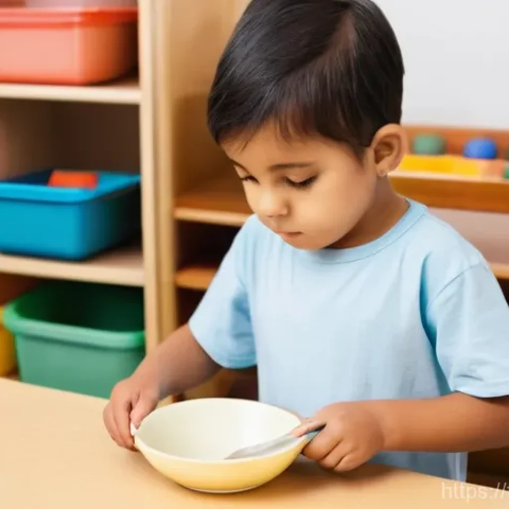 유아교육지도사 강의 계획 작성 방법과 사례 - **Montessori-inspired "Practical Life" Activity:**
    A bright, clean classroom bathed in soft, nat...