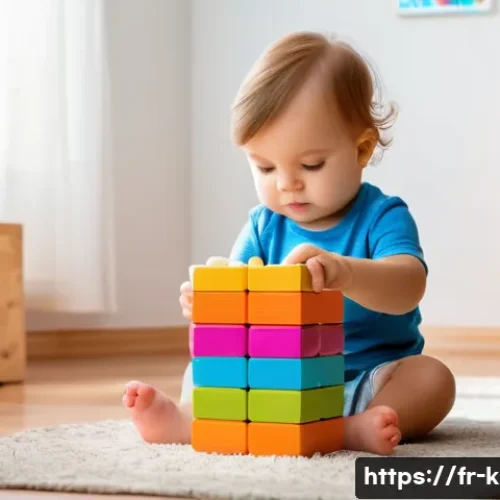 유아교육지도사로서의 학생 평가 방법 - A young toddler wearing comfortable, age-appropriate clothing and a diaper, focused intently on buil...