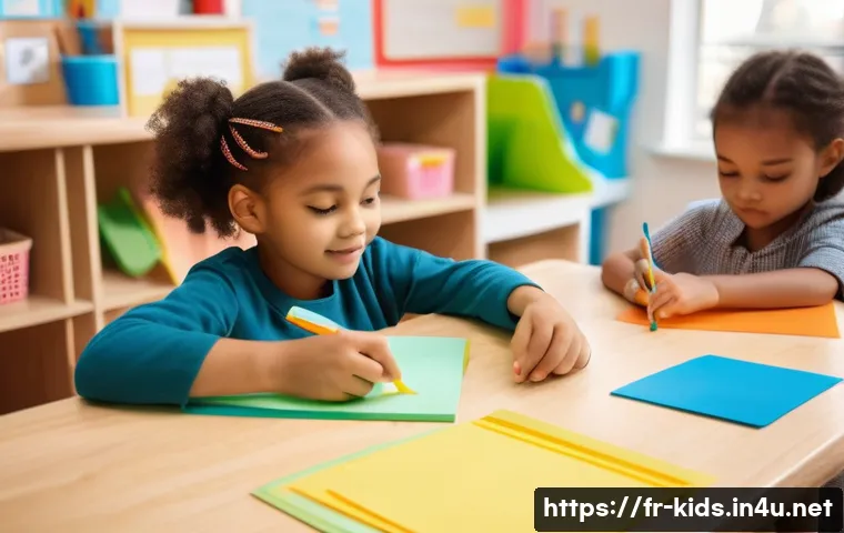 유아교육지도사 실기시험 중 발생할 수 있는 문제 해결법 - A calm preschool classroom scene showing a well-organized workspace with natural daylight streaming ...
