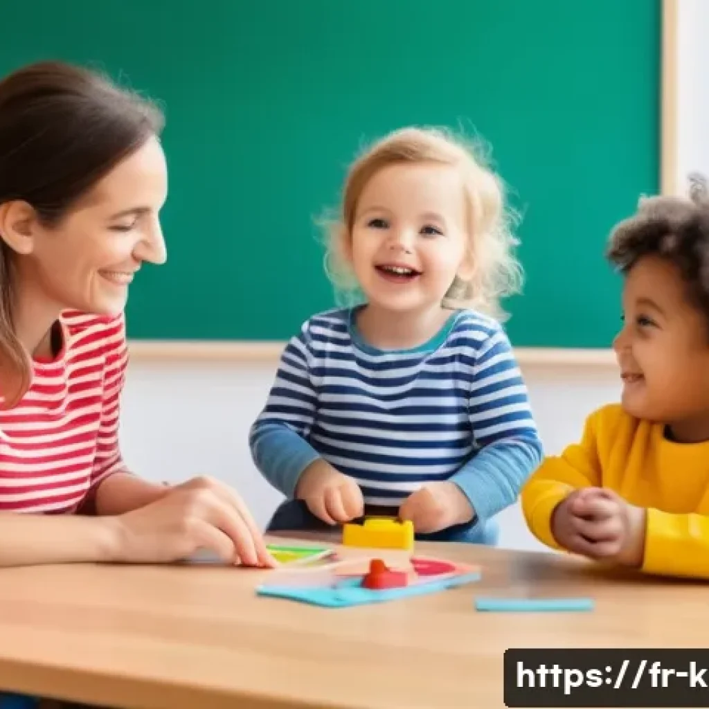 유아교육지도사 자격증 취득 방법 - A cheerful preschool classroom scene in a French crèche with a diverse group of young children aged ...