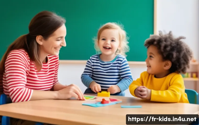 유아교육지도사 자격증 취득 방법 - A cheerful preschool classroom scene in a French crèche with a diverse group of young children aged ...