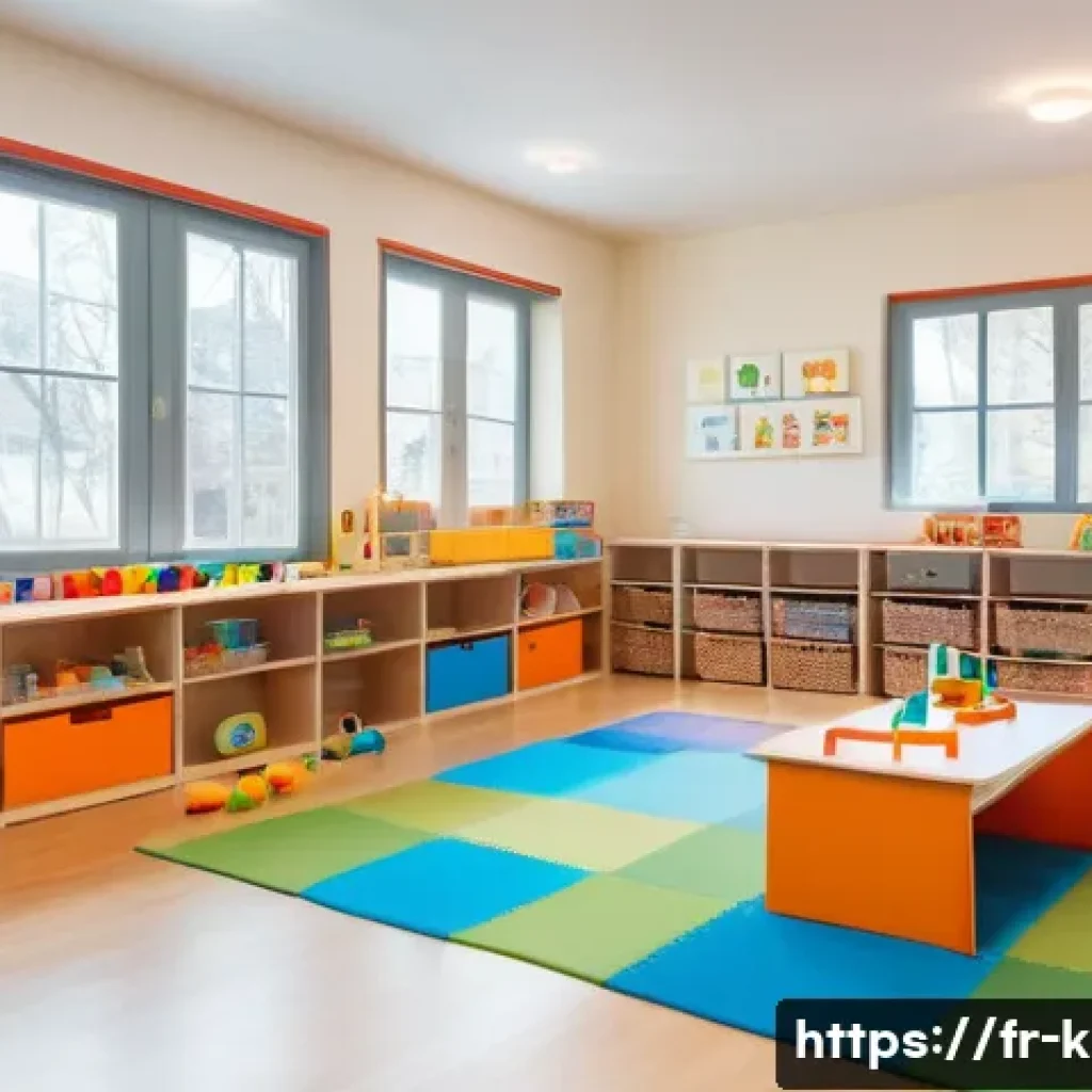 유아교육지도사로서 이직 후 첫 직무 적응법 - A warm and inviting early childhood classroom in a French daycare center, showcasing a bright, organ...