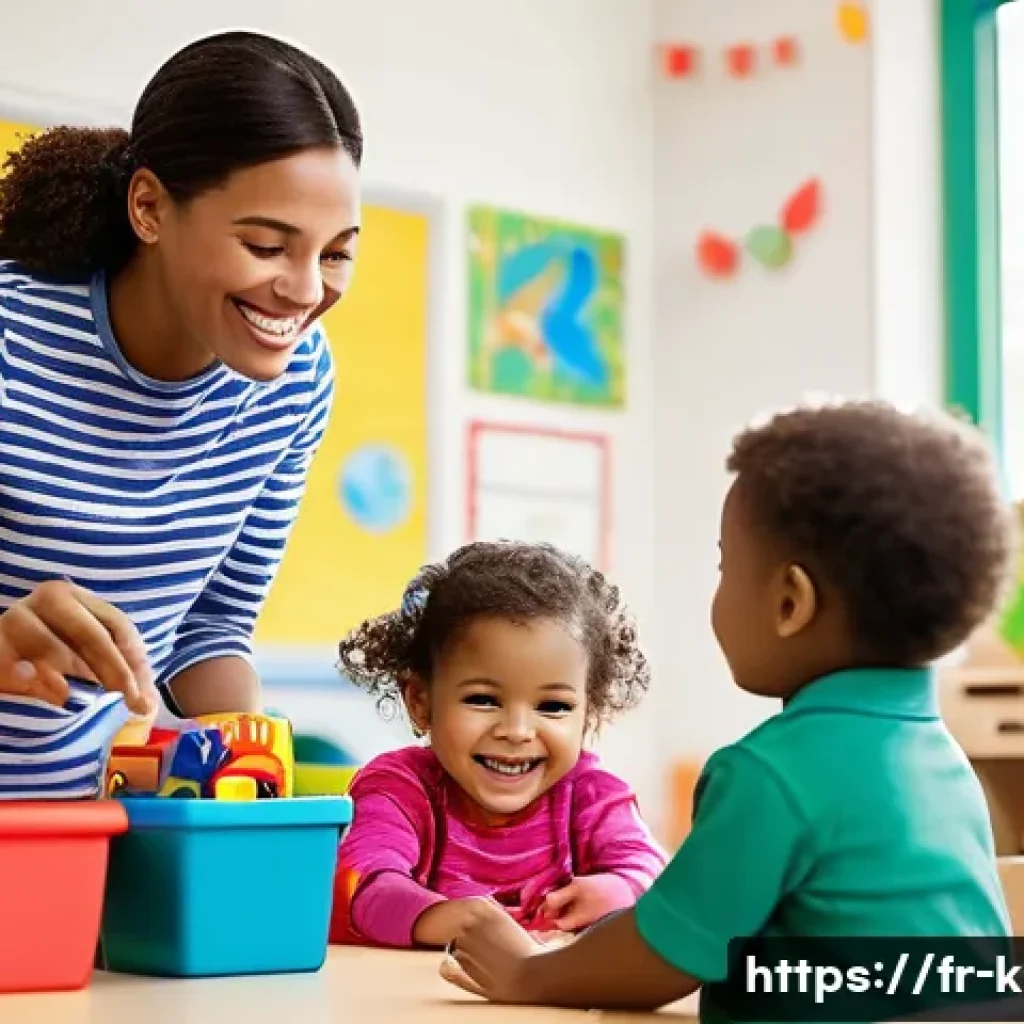 유아교육지도사 실기시험 준비 시 발생할 수 있는 문제 - A professional early childhood educator in a bright, organized classroom setting, demonstrating the ...