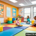 유아교육지도사 실기시험 대비 교육 자료 제작법 - A bright and cheerful early childhood classroom scene featuring toddlers wearing comfortable, age-ap...