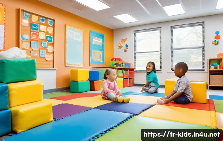 유아교육지도사 실기시험 대비 교육 자료 제작법 - A bright and cheerful early childhood classroom scene featuring toddlers wearing comfortable, age-ap...