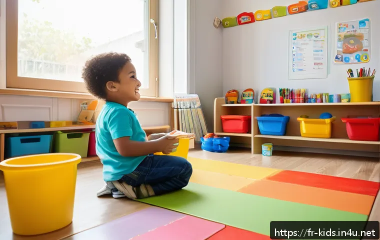 유아교육지도사 실습 과정 준비 가이드 - A warm and inviting preschool classroom scene in a French kindergarten setting, showing a diverse gr...