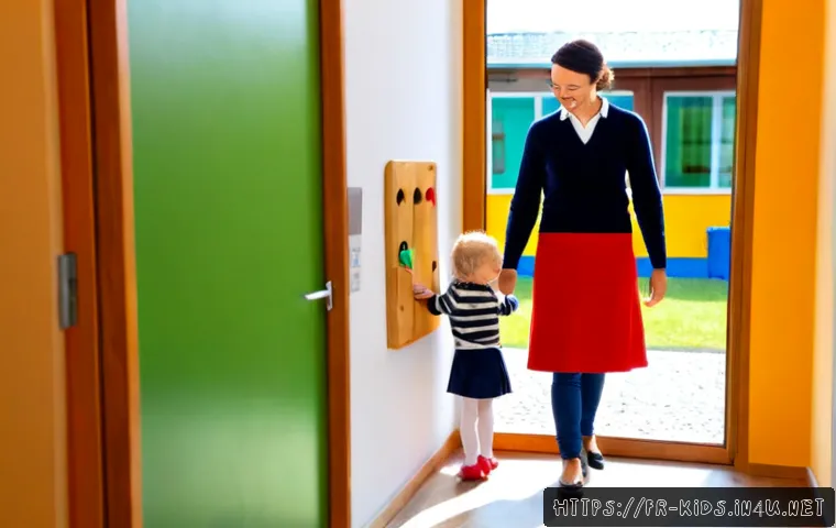 유아교육지도사로서의 직장 생활 에티켓 - Photorealistic French early childhood education workplace, a professional preschool educator warmly ...