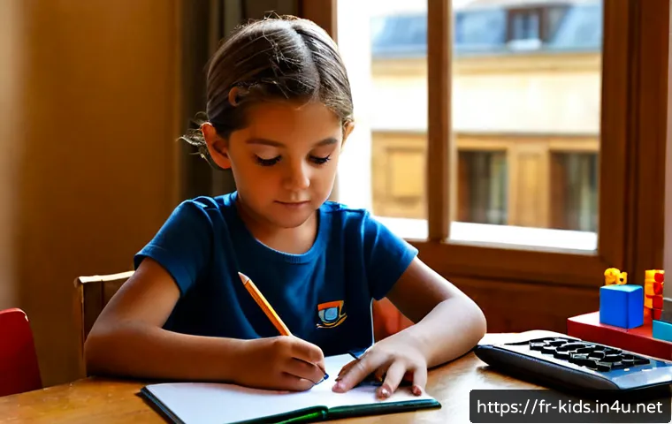 유아교육지도사 자격증 시험 과목별 공부 전략 - Photorealistic French early childhood education student studying at a tidy wooden desk, color-coded ...